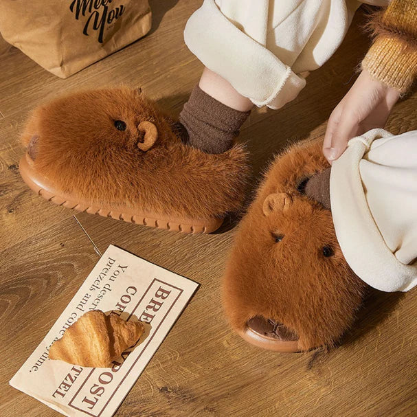 Sleepy Capybara Slippers – Cozy Comfort with a Cute Twist | Cloudsharks Friends