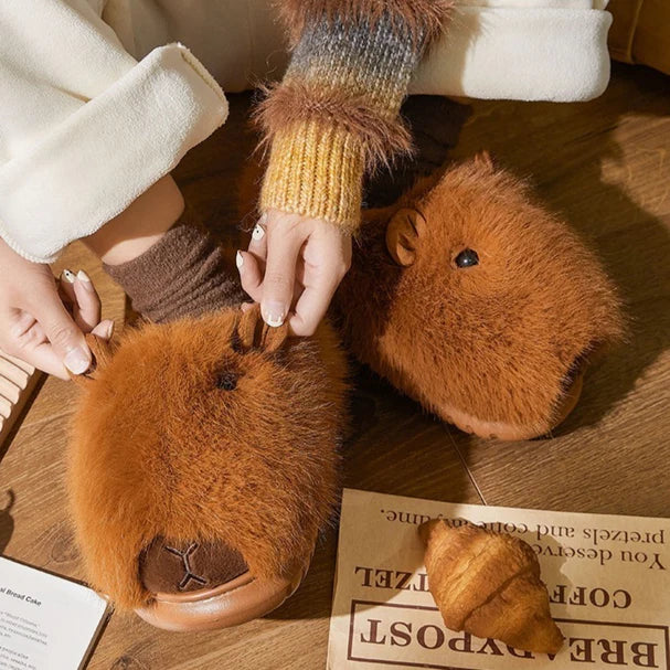 Sleepy Capybara Slippers – Cozy Comfort with a Cute Twist | Cloudsharks Friends