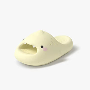 Cloudsharks™ Shark Slides in cheerful yellow, with a playful shark design and cute features. Perfect as comfortable and stylish shark slippers.