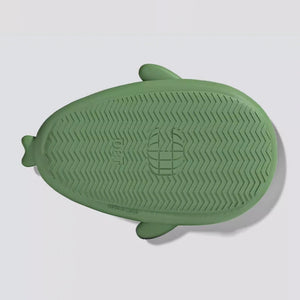 Bottom sole of Watermelon Shark Slides showing anti-slip grip and durable EVA outsole for safe walking.