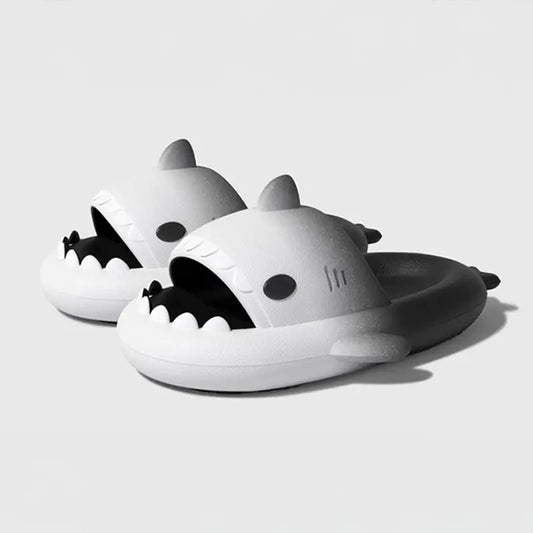 Original - White Black Shark Slides