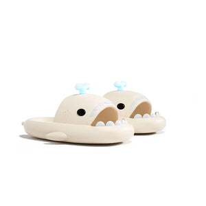 White Cloudsharks whale shark slides with glow-in-the-dark spouting fins and fun shark teeth design.